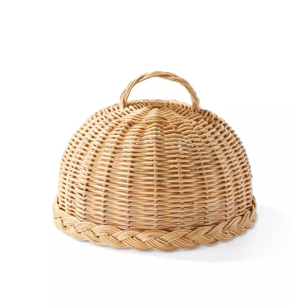 Serena & Lily Natural Woven Food Dome Basket 10"
